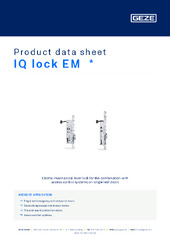 IQ lock EM  * Product data sheet EN