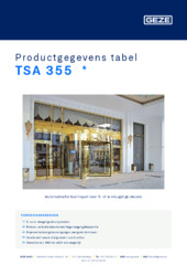 TSA 355  * Productgegevens tabel NL