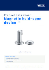 Magnetic hold-open device  * Product data sheet EN