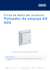 Pulsador de empuje AS 500 Ficha de datos del producto ES