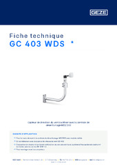 GC 403 WDS  * Fiche technique FR
