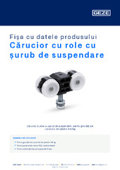 Cărucior cu role cu șurub de suspendare Fișa cu datele produsului RO