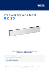 GK 20 Productgegevens tabel NL
