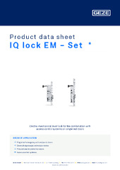 IQ lock EM - Set  * Product data sheet EN