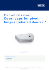 Cover caps for pivot hinges (rebated doors)  * Product data sheet EN