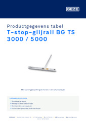 T-stop-glijrail BG TS 3000 / 5000 Productgegevens tabel NL
