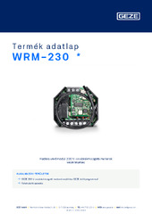 WRM-230  * Termék adatlap HU