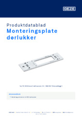 Monteringsplate dørlukker Produktdatablad NB