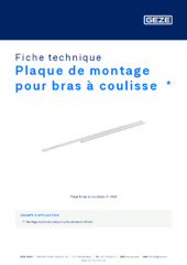 Plaque de montage pour bras à coulisse  * Fiche technique FR