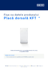 Placă dorsală KFT  * Fișa cu datele produsului RO