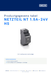 NETZTEIL NT 1.5A-24V HS Productgegevens tabel NL