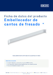 Embellecedor de cantos de fresado  * Ficha de datos del producto ES