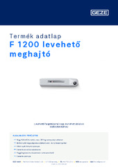 F 1200 levehető meghajtó Termék adatlap HU