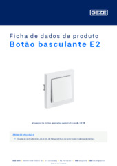 Botão basculante E2 Ficha de dados de produto PT