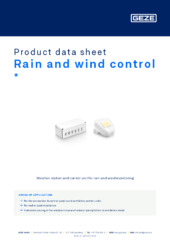 Rain and wind control  * Product data sheet EN