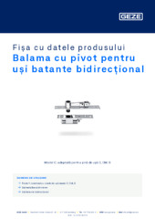 Balama cu pivot pentru uși batante bidirecțional Fișa cu datele produsului RO