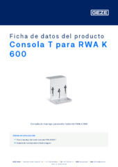 Consola T para RWA K 600 Ficha de datos del producto ES