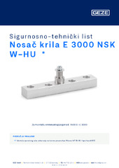 Nosač krila E 3000 NSK W-HU  * Sigurnosno-tehnički list HR