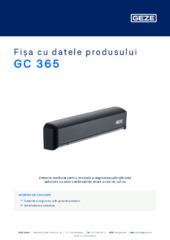 GC 365 Fișa cu datele produsului RO