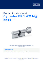 Cylinder EPC WC big knob  * Product data sheet EN