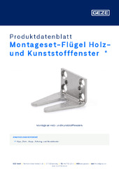 Montageset-Flügel Holz- und Kunststofffenster  * Produktdatenblatt DE
