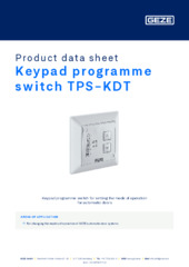 Keypad programme switch TPS-KDT Product data sheet EN