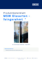 MSW Glasarten - feingerahmt  * Produktdatenblatt DE