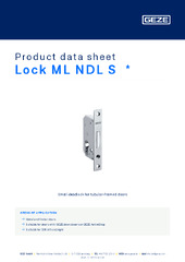 Lock ML NDL S  * Product data sheet EN