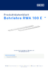 Bohrlehre RWA 100 E  * Produktdatenblatt DE