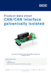 CAN/CAN interface galvanically isolated Product data sheet EN