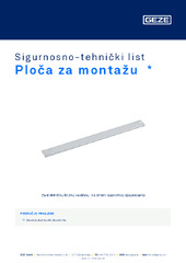 Ploča za montažu  * Sigurnosno-tehnički list HR