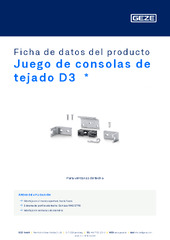 Juego de consolas de tejado D3  * Ficha de datos del producto ES