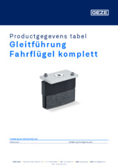 Gleitführung Fahrflügel komplett Productgegevens tabel NL