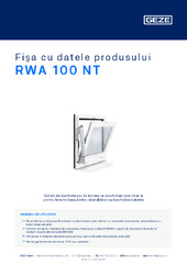 RWA 100 NT Fișa cu datele produsului RO