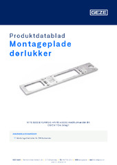 Montageplade dørlukker Produktdatablad DA