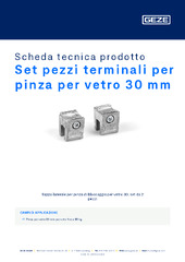 Set pezzi terminali per pinza per vetro 30 mm Scheda tecnica prodotto IT