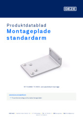 Montageplade standardarm Produktdatablad DA