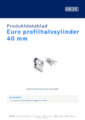 Euro profilhalvsylinder 40 mm Produktdatablad NB