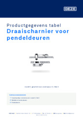 Draaischarnier voor pendeldeuren Productgegevens tabel NL