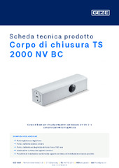 Corpo di chiusura TS 2000 NV BC Scheda tecnica prodotto IT
