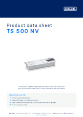 TS 500 NV Product data sheet EN