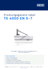 TS 4000 EN 5-7 Productgegevens tabel NL