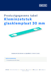 Kleminzetstuk glasklemplaat 30 mm Productgegevens tabel NL