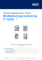 Middenvergrendeling F 1200  * Productgegevens tabel NL