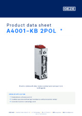 A4001-KB 2POL  * Product data sheet EN