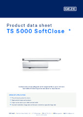 TS 5000 SoftClose  * Product data sheet EN