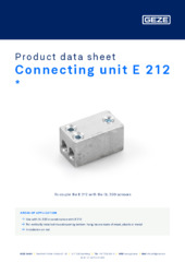 Connecting unit E 212  * Product data sheet EN