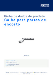 Calha para portas de encosto Ficha de dados de produto PT