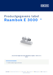 Raambok E 3000  * Productgegevens tabel NL