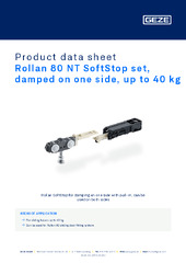 Rollan 80 NT SoftStop set, damped on one side, up to 40 kg Product data sheet EN